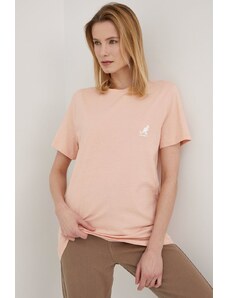 Kangol t-shirt bawełniany kolor różowy KLEU006.D-115