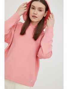 Fila bluza damska kolor różowy z kapturem gładka
