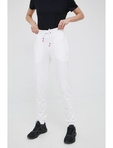 Rossignol spodnie dresowe bawełniane damskie kolor biały gładkie RLKWP16