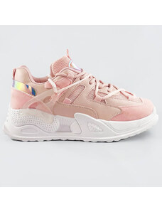C'M Paris Sneakersy damskie z podwójnymi sznurówkami różowe (7001)