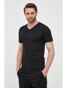Lacoste T-shirt bawełniany (3-pack) TH3374 kolor czarny gładki TH3374-001