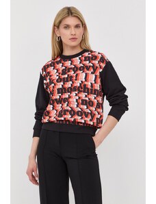 Love Moschino bluza bawełniana damska kolor czarny wzorzysta