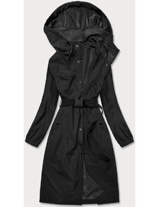 Ann Gissy Długi płaszcz z paskiem czarny (AG5-019)