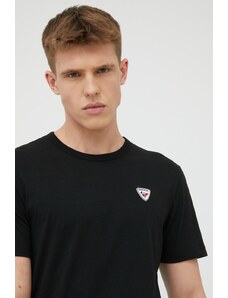 Rossignol t-shirt bawełniany kolor czarny z aplikacją RLKMY02