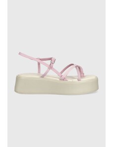 Vagabond Shoemakers sandały skórzane COURTNEY damskie kolor różowy na platformie