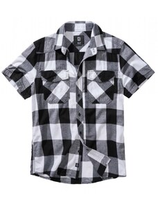Koszulka męska Brandit Checkshirt Halfsleeve - biały, czarny