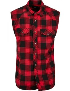 Brandit Checkshirt Męska koszula bez rękawów - czerwony,czarny
