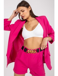 ModaMia Różowy komplet elegancki z marynarką bez zapięcia