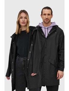 Rains kurtka 12020 Long Jacket kolor czarny przejściowa 12020.01-Black