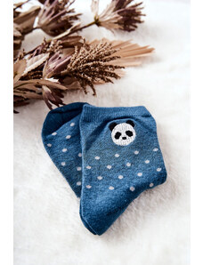 Butosklep Dziecięce Skarpetki W Kropki Panda Niebieskie