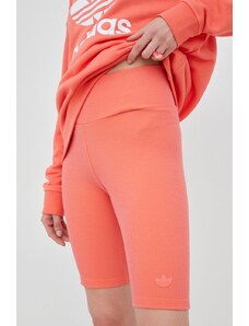 adidas Originals szorty Trefoil Moments HF2106 damskie kolor różowy gładkie high waist HF2106-SMTR/BRANG