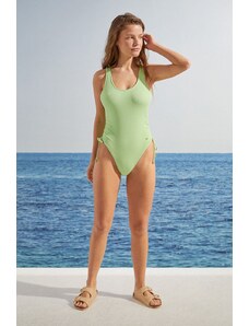 women'secret jednoczęściowy strój kąpielowy BOLDNESS kolor zielony miękka miseczka
