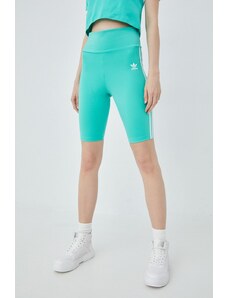 adidas Originals szorty Adicolor HE9503 damskie kolor zielony z aplikacją high waist HE9503-HIREGR