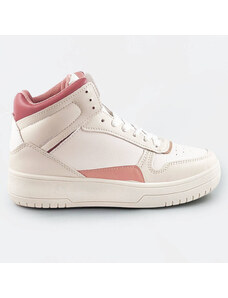 Sweet Shoes Damskie sneakersy za kostkę beżowo-różowe (wh2122)