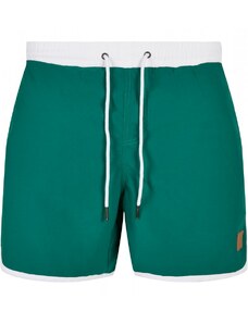 Męskie szorty kąpielowe Urban Classics Retro Swimshorts - white/green