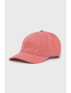 Polo Ralph Lauren czapka 710869851001 kolor różowy z aplikacją