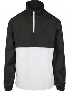 URBAN CLASSICS Stand Up Collar Pull Over Jacket - blk/wht