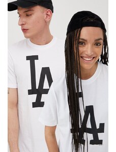 47 brand t-shirt bawełniany MLB Los Angeles Dodgers kolor biały z nadrukiem BB012TEMIME557555WW