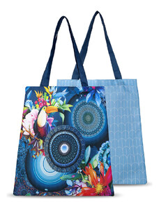 Hip Shopper bag "Cailaini" w kolorze błękitno-granatowym - 40 x 45 cm