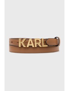 Karl Lagerfeld pasek skórzany 225W3154 damski kolor brązowy