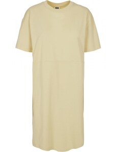 URBAN CLASSICS Ladies Organic Oversized Slit Tee Dress - softyellow