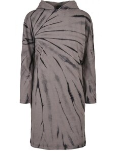 URBAN CLASSICS Ladies Oversized Tie Dye Hoody Dress - black/asphalt
