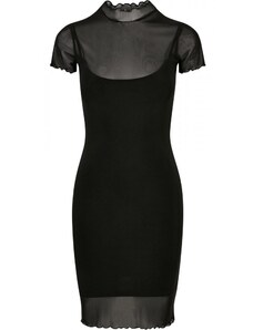 URBAN CLASSICS Ladies Mesh Double Layer Dress - black