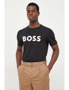 Boss Orange BOSS t-shirt bawełniany BOSS CASUAL kolor czarny z nadrukiem 50481923