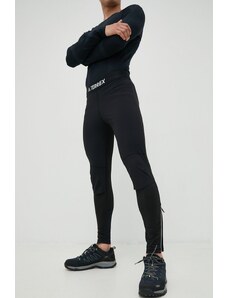 adidas TERREX legginsy sportowe Agravic męskie kolor czarny gładkie
