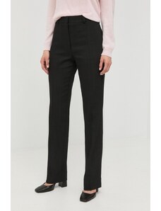 Victoria Beckham spodnie damskie kolor czarny proste high waist