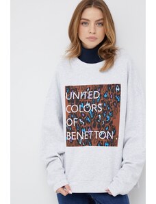 United Colors of Benetton bluza bawełniana damska kolor szary melanżowa