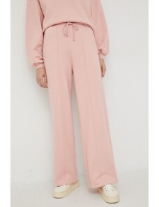 American Vintage spodnie dresowe damskie kolor różowy melanżowe