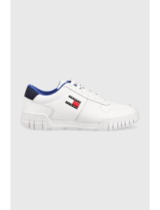 Tommy Jeans sneakersy skórzane Retro Leather Cupsole Tjm Ess kolor biały