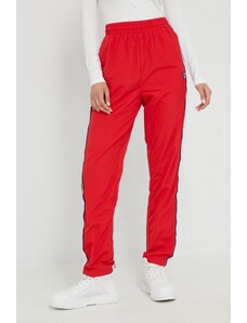 Fila spodnie dresowe damskie kolor czerwony wzorzyste