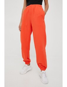 P.E Nation spodnie dresowe bawełniane damskie kolor pomarańczowy gładkie