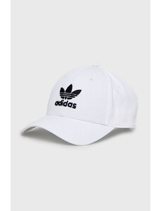adidas Originals czapka z daszkiem bawełniana kolor biały z aplikacją FJ2545