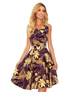 numoco Sukienka w kolorze czarno-złotym ze wzorem