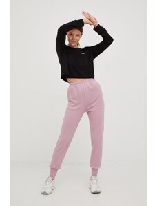 Reebok Classic spodnie dresowe damskie kolor różowy gładkie