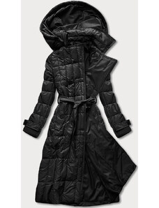 Ann Gissy Klasyczny płaszcz pikowany damski czarna (ag2-j83)