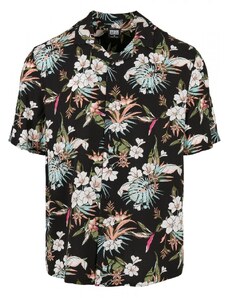 Koszula męska Urban Classics Viscose AOP Resort Shirt - czarnatropikalna