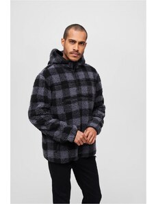 BRANDIT Teddyfleece Worker Pullover Jacket - black/grey