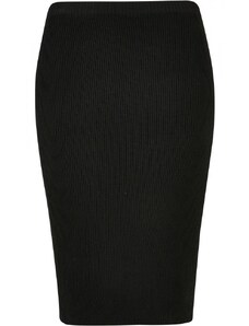 URBAN CLASSICS Ladies Rib Knit Midi Skirt - black