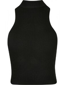 URBAN CLASSICS Ladies Short Rib Knit Turtleneck Top - black