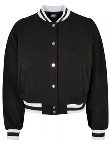 URBAN CLASSICS Ladies Oversized College Sweat Jacket - black