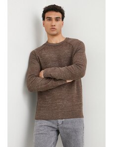 GAP sweter bawełniany męski kolor brązowy lekki