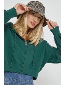Hollister Co. bluza damska kolor zielony gładka