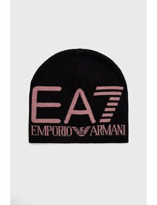 EA7 Emporio Armani czapka kolor czarny z cienkiej dzianiny