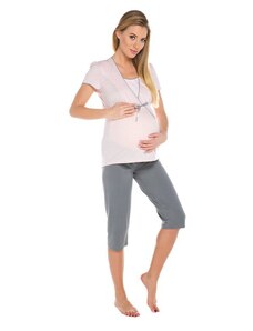 Italian Fashion Piżama ciążowa i do karmienia piersią Felicita różowa
