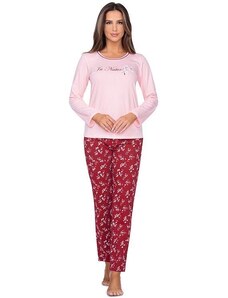 Regina Damska piżama Grace różowa z nadrukiem