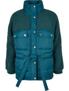 URBAN CLASSICS Ladies Sherpa Mix Puffer Jacket - jasper